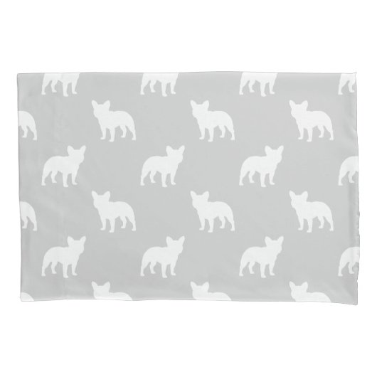 Franse Bulldog Silhouettes Pattern Kussensloop (Voorkant)