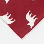 Franse Bulldog Silhouettes Pattern Red en White Fleece Deken (Hoek)