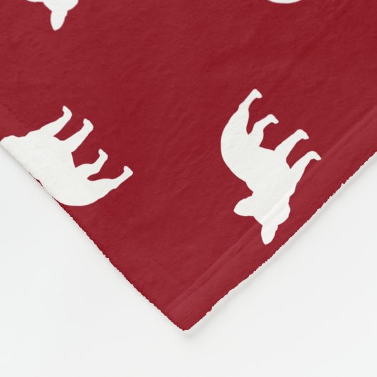 Franse Bulldog Silhouettes Pattern Red en White Fleece Deken (Hoek)