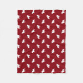 Franse Bulldog Silhouettes Pattern Red en White Fleece Deken (Voorkant)