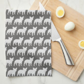 Franse Bulldog Silhouettes Pattern Theedoek (Quarter Fold)