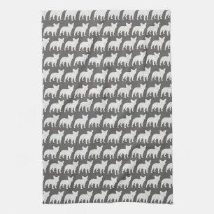 Franse Bulldog Silhouettes Pattern Theedoek