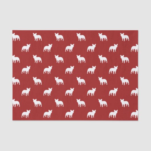 Franse Bulldog Silhouettes Pattern Tissuepapier (Voorkant)