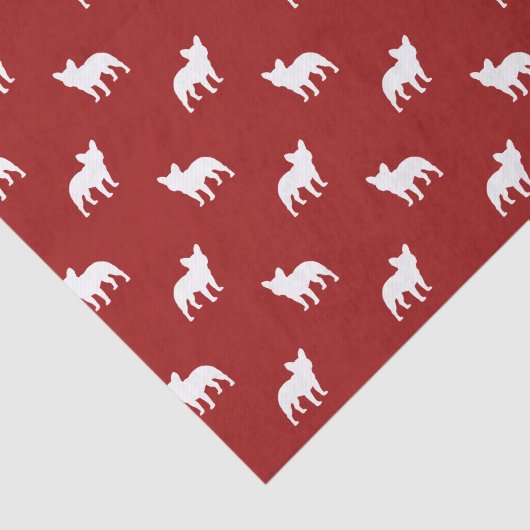 Franse Bulldog Silhouettes Pattern Tissuepapier (Detail)