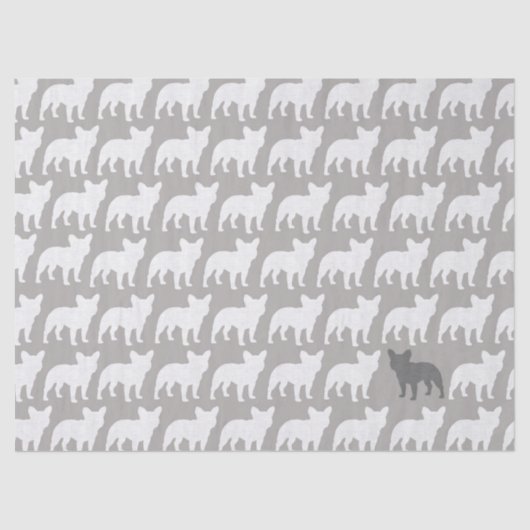 Franse Bulldog Silhouettes Pattern Tissuepapier (Voorkant)