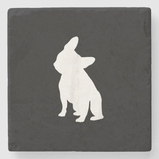 franse bulldog simpel | Frenchie-cadeau Stenen Onderzetter (Voorkant)