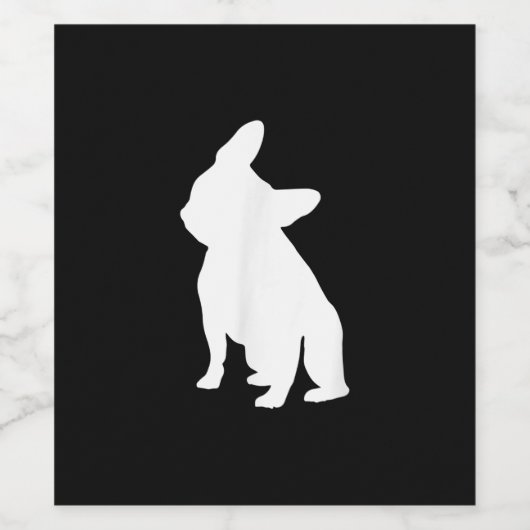 franse bulldog simpel | Frenchie-cadeau Wijn Etiket (Enkel label)