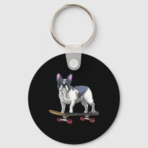 Franse Bulldog Skateboard Skateboarden Voor Mannen Sleutelhanger