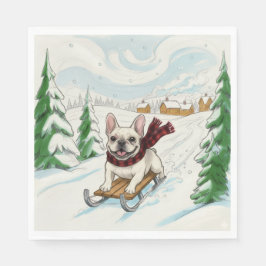 Franse Bulldog sleeën, servetten