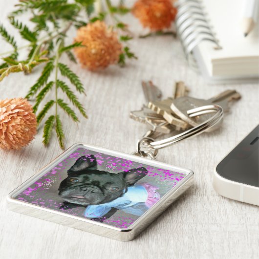 Franse Bulldog Sleutelhanger (Zijkant)