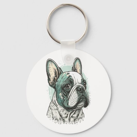 Franse bulldog sleutelhanger (Voorkant)