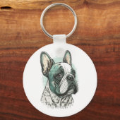 Franse bulldog sleutelhanger (Voorkant)