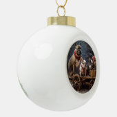 Franse Bulldog Sneeuw Slede Kerst Decoratie (Links)