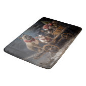Franse Bulldog Sneeuw Slede Kerst Decoratie Badmat (Gekanteld)