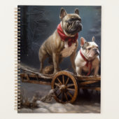 Franse Bulldog Sneeuw Slede Kerst Decoratie Planner (Voorkant)