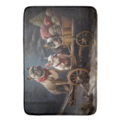 Franse Bulldog Snowy Sleigh Kerst Decor Badmat (Voorkant Verticaal)
