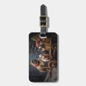 Franse Bulldog Snowy Sleigh Kerst Decor Bagagelabel (Voorkant verticaal)