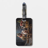 Franse Bulldog Snowy Sleigh Kerst Decor Bagagelabel (Achterkant verticaal)