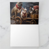 Franse Bulldog Snowy Sleigh Kerst Decor Kaart (Binnen)