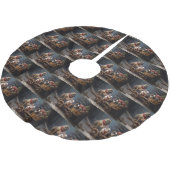 Franse Bulldog Snowy Sleigh Kerst Decor Kerstboom Rok (Gekanteld)