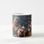 Franse Bulldog Snowy Sleigh Kerst Decor Koffiemok (Center)