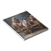 Franse Bulldog Snowy Sleigh Kerst Decor Notitieblok (Schuin)