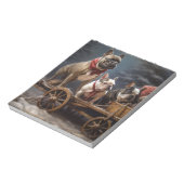 Franse Bulldog Snowy Sleigh Kerst Decor Notitieblok (Linkerzijde)
