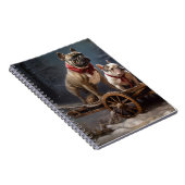 Franse Bulldog Snowy Sleigh Kerst Decor Notitieboek (Rechterzijde)