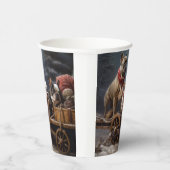 Franse Bulldog Snowy Sleigh Kerst Decor Papieren Bekers (Rechts)