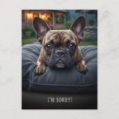 Franse Bulldog Sorry Ansichtkaart Briefkaart (Voorkant)