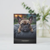 Franse Bulldog Sorry Ansichtkaart Briefkaart (Staand voorkant)