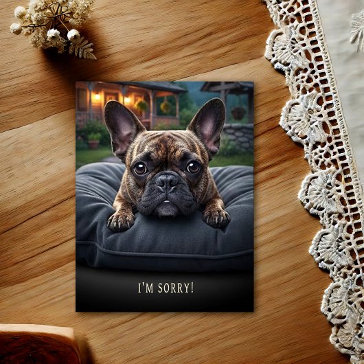 Franse Bulldog Sorry Ansichtkaart Briefkaart