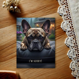 Franse Bulldog Sorry Ansichtkaart Briefkaart
