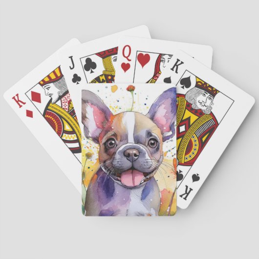 Franse bulldog-speelkaarten pokerkaarten (Achterkant)