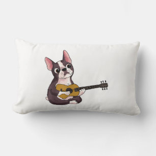 Franse Bulldog-spelgitaar Funny Guitarist Kussen