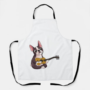 Franse Bulldog-spelgitaar Funny Guitarist Schort