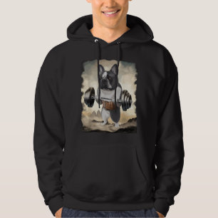 Franse Bulldog Spiertraining Gewichtheffen Hoodie