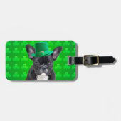 Franse Bulldog St Patrick's Day Bagagelabel (Voorkant horizontaal)