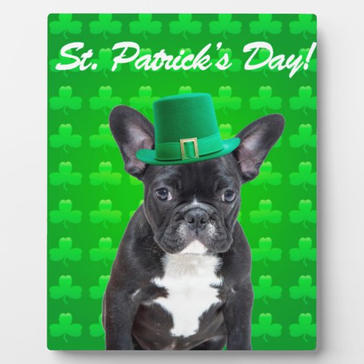 Franse Bulldog St Patrick's Day Fotoplaat (Voorkant)
