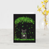 Franse Bulldog St Patricks Day Lover Irish Shamroc Kaart (Gele Bloem)