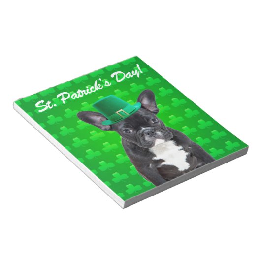 Franse Bulldog St Patrick's Day Notitieblok (Schuin)