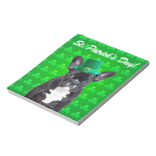 Franse Bulldog St Patrick's Day Notitieblok (Linkerzijde)