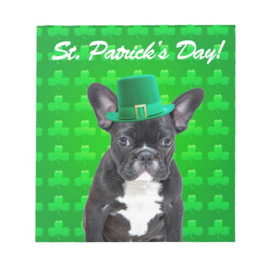 Franse Bulldog St Patrick's Day Notitieblok (Voorkant)