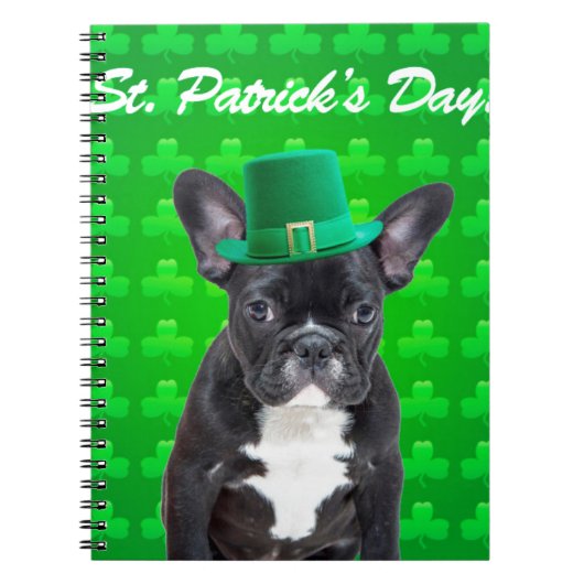 Franse Bulldog St Patrick's Day Notitieboek (Voorkant)