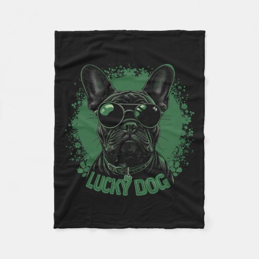 Franse Bulldog - St. Patrick's Day Saint Paddy Fleece Deken (Voorkant)