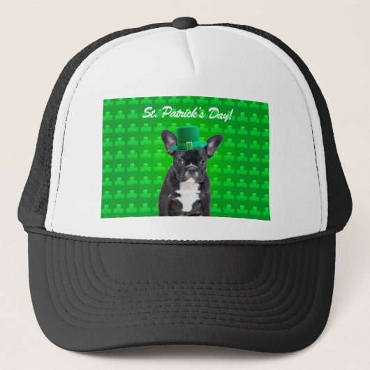 Franse Bulldog St Patrick's Day Trucker Pet (Voorkant)