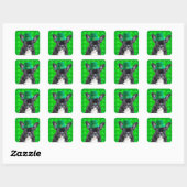 Franse Bulldog St Patrick's Day Vierkante Sticker (Vel)