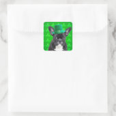 Franse Bulldog St Patrick's Day Vierkante Sticker (Tas)