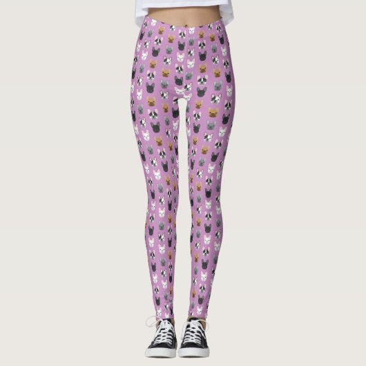 Franse Bulldog staat voor leggings (Voorkant)