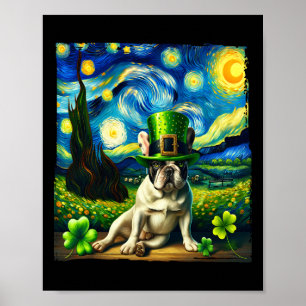 Franse Bulldog Starnacht Sint-Patrick-dag Hond Poster